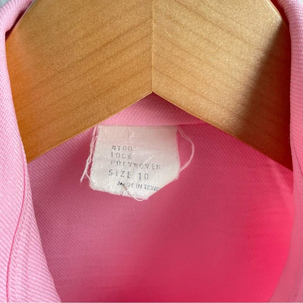 Vintage 70s Bubblegum Pink Dagger Collar Leisure Suit, 4-Pocket Jacket - Picture 7 of 11